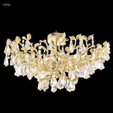 Cast Leaf 8 Light Flush Mount 12 Inch Tall and 24 Inch Wide by James Moder - 97073