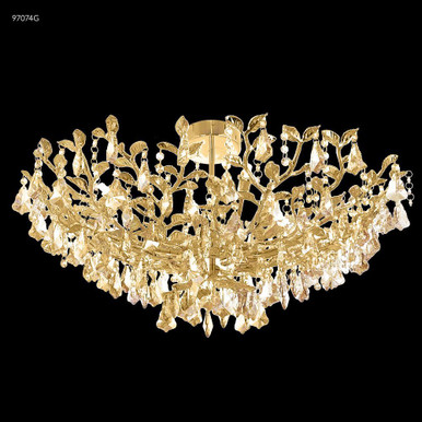 Cast Leaf 12 Light Flush Mount 14 Inch Tall and 32 Inch Wide by James Moder - 97074