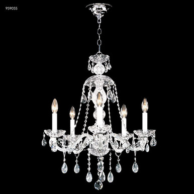 Glass Arm 5 Light Chandelier 25 Inch Tall and 21 Inch Wide by James Moder - 95905S22