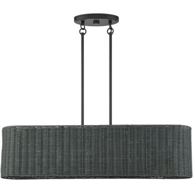 Weavington 4 Light Large Linear Chandelier 19 and 36 Inch Length by Livex - 605-LAR