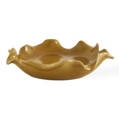 Golden Crest Ruffle Bowl 4 Inch Tall and 20 Inch Wide by Uttermost - 18392