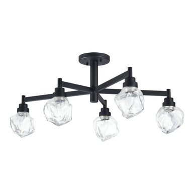 Lillyanna 5 Light Semi Flush Mount 12.25 Inch Tall X 24 Inch Wide by Thesis - 206964A