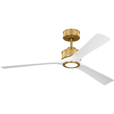 Reese 3 Blade Ceiling Fan with Light Kit 52 Inch Wide by Visual Comfort Fan - 3RSESM52BBSRZWD