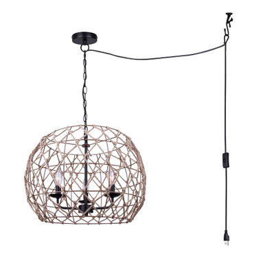 Hora Marron 3 Light Swag Pendant 14 Inch Tall X 20 Inch Wide by Canarm Inc - IPL2269B03