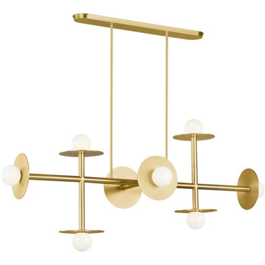 Nodes 8 Light Linear Chandelier 20.63 Inch Wide by Visual Comfort Studio - KC1008BBS