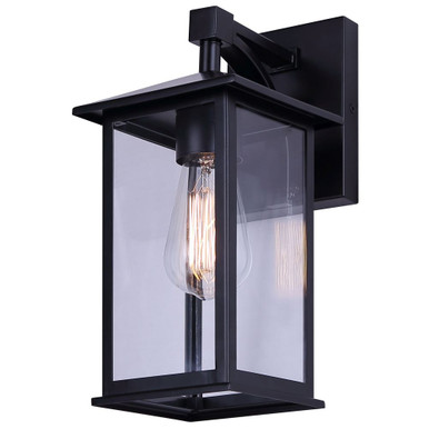 Rossland 1 Light Outdoor Wall Lantern 12.5 and 5.75 Inch Wide by Canarm Inc - IOL768BK