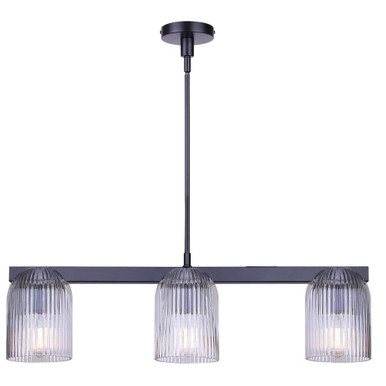 Renzo 3 Light Chandelier 13 Inch Tall and 28 Inch Wide by Canarm Inc - ICH1243A03BK