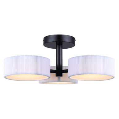 Carmynn 20W 3 LED Semi Flush Mount 8 Inch and 21.13 Inch Wide by Canarm Inc - LSF288A03BK