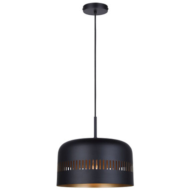 Miles 1 Light Pendant 13.5 Inch Tall and 13 Inch Wide by Canarm Inc - IPL1207A01BK