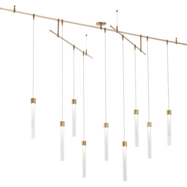Linger 6.9W 9 LED Chandelier 8.8 X 96 Inch Length by Visual Comfort Modern - 700LNG9NB-LED930S