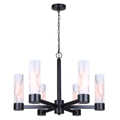 Kristella 6 Light Chandelier 19.75 Inch Tall and 26 Inch Wide by Canarm Inc - ICH1153A06BK