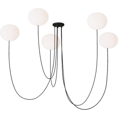 Helium 50W 5 LED Chandelier 7 and 27.9 Inch Wide by Visual Comfort Modern - PBCH36427OPB