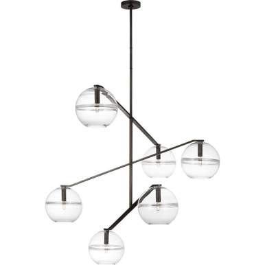 Lowing 6 Light Chandelier 52.9 and 48.6 Inch Wide by Visual Comfort Modern - SLCH354CBF