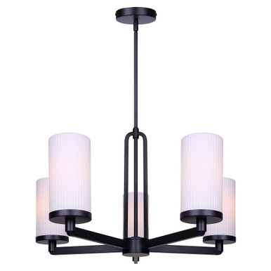 Kinslea 5 Light Chandelier 24.5 Inch Tall and 25.62 Inch Wide by Canarm Inc - ICH1165A05BK-FR