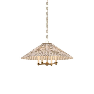 Isla 4 Light Chandelier 13.5 Inch Tall and 27.5 Inch Wide by Mitzi - H1198804B-PBR