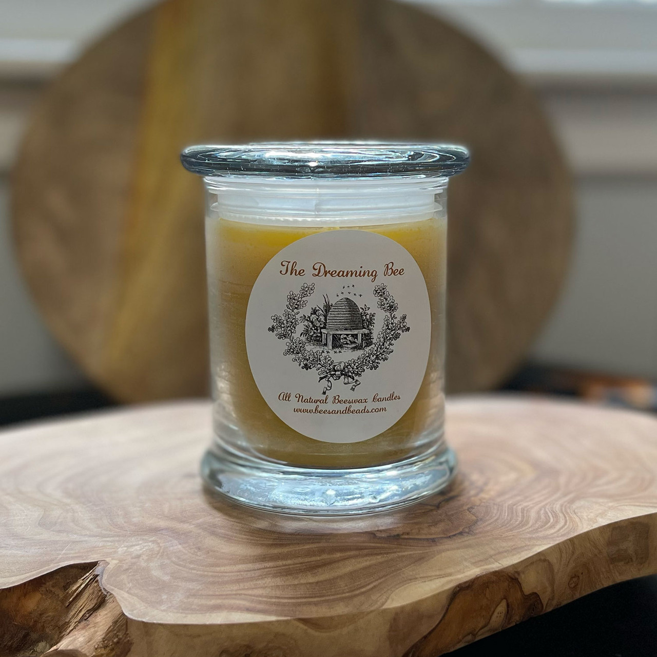 Large Beeswax Candle Glass Jar / 100% All Natural Bees Wax Candles / Cork  Top / Cotton Wick Lead Free Pure 24 Hour Burn Time / 7 Oz Jars NEW 