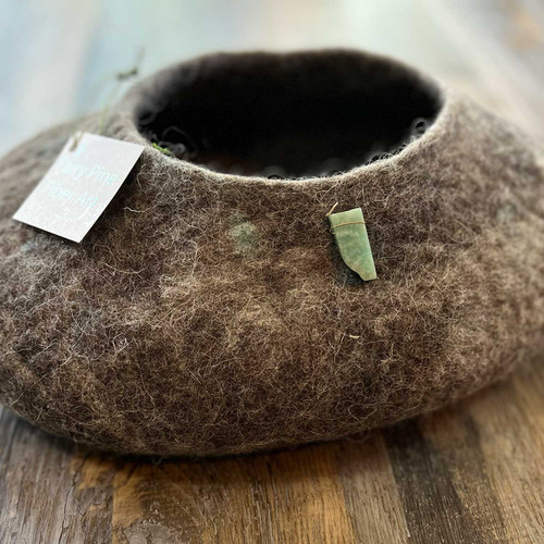 Copy of Fairy Pine Fiber Art • Handmade Small  Wet Felted Pet Bed