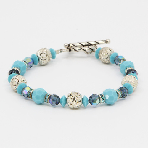Dee-Vine Designs • Swarovski Crystal Bracelet With Sterling Silver Beads