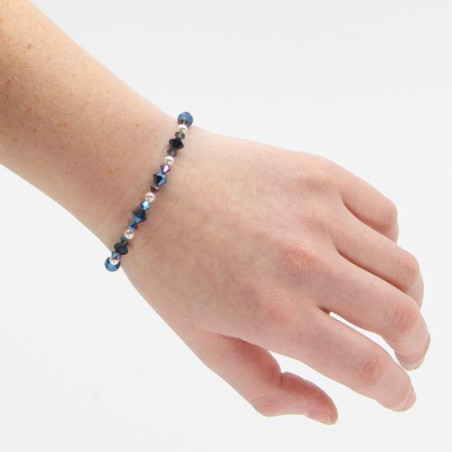 Dee-Vine Designs • Blue Swarovski Crystal Bracelet With Pearls