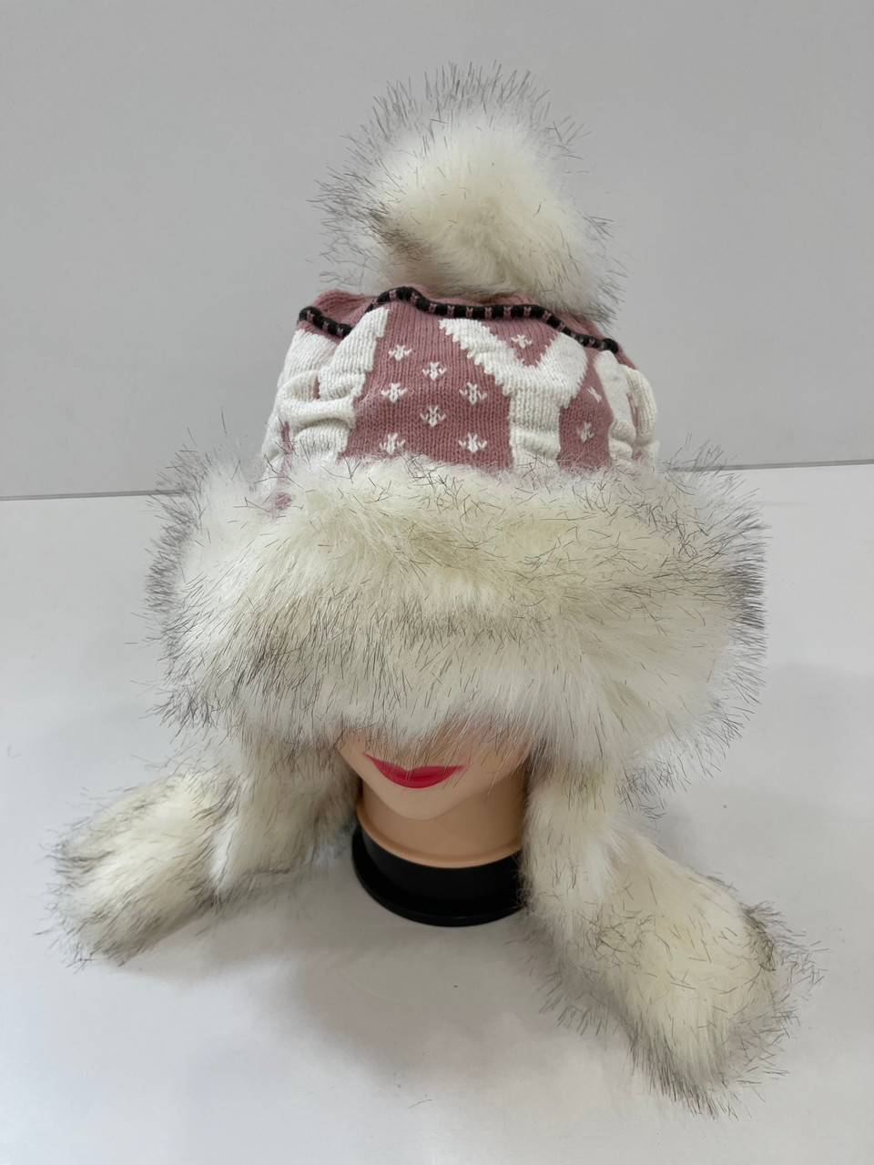 SALE! New York Ear-Flap Faux Fur Knit Hats Assorted Dozen # H1124