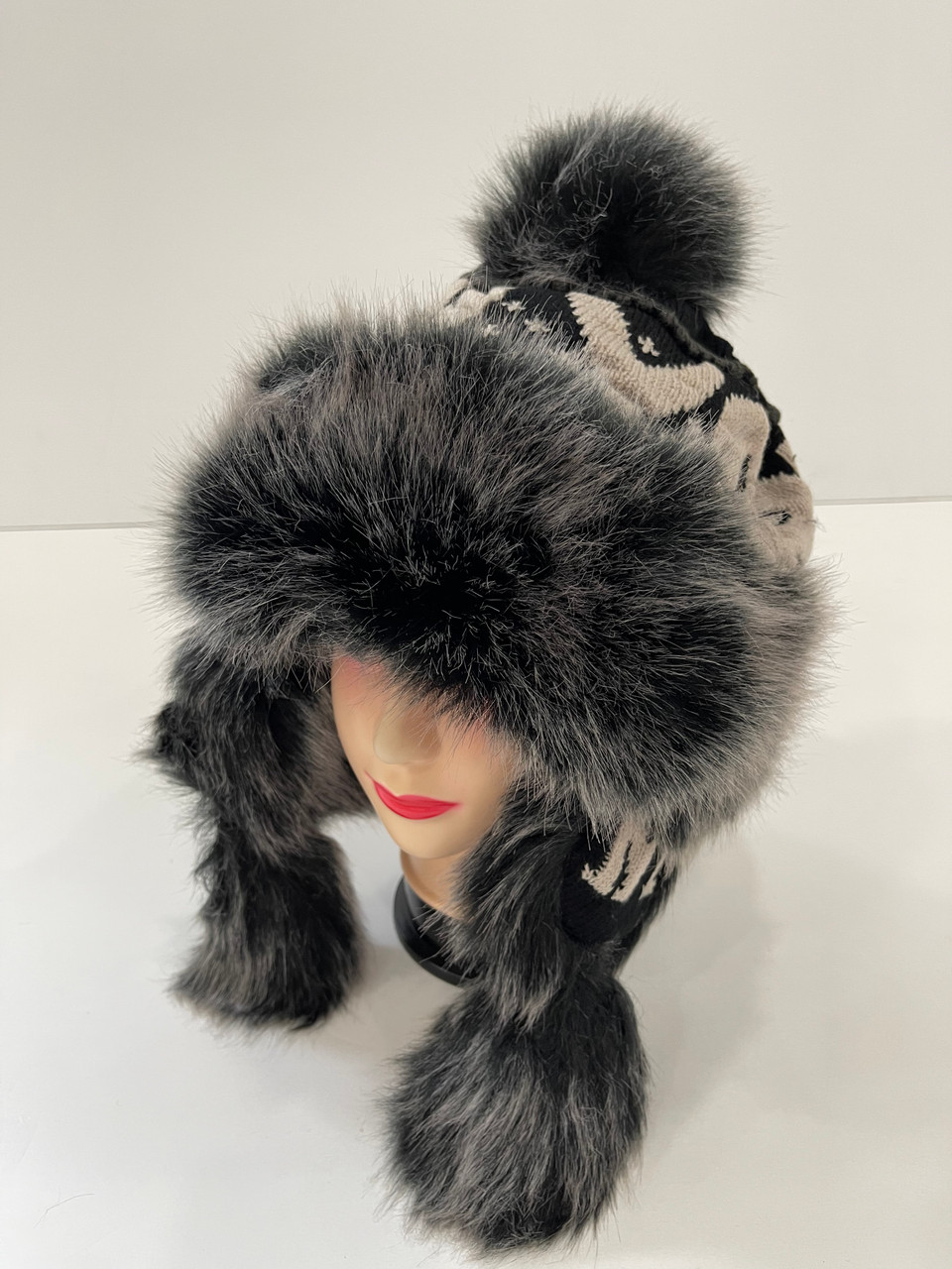 SALE! New York Ear-Flap Faux Fur Knit Hats Assorted Dozen # H1124