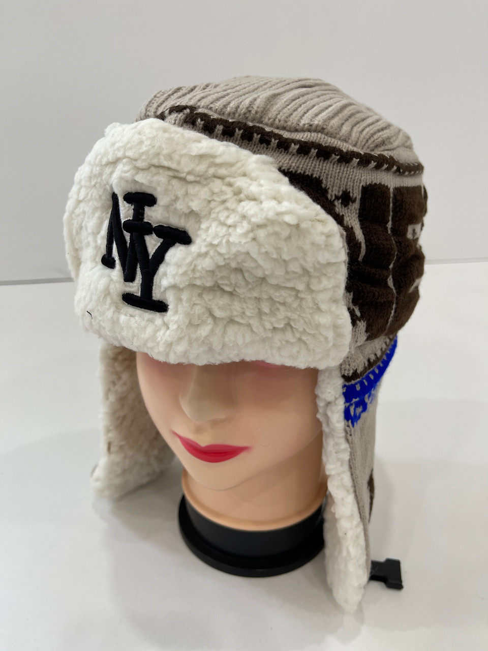 SALE! New York Ear-Flap Faux Fur Knit Hats Assorted Dozen # H1123