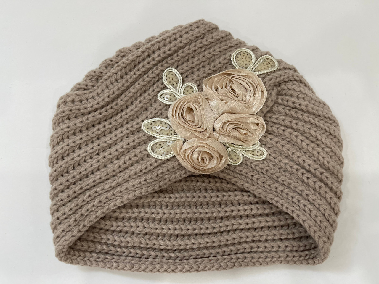 SALE! Flower Design Knit Hats with Sequence Assorted Dozen # H1127