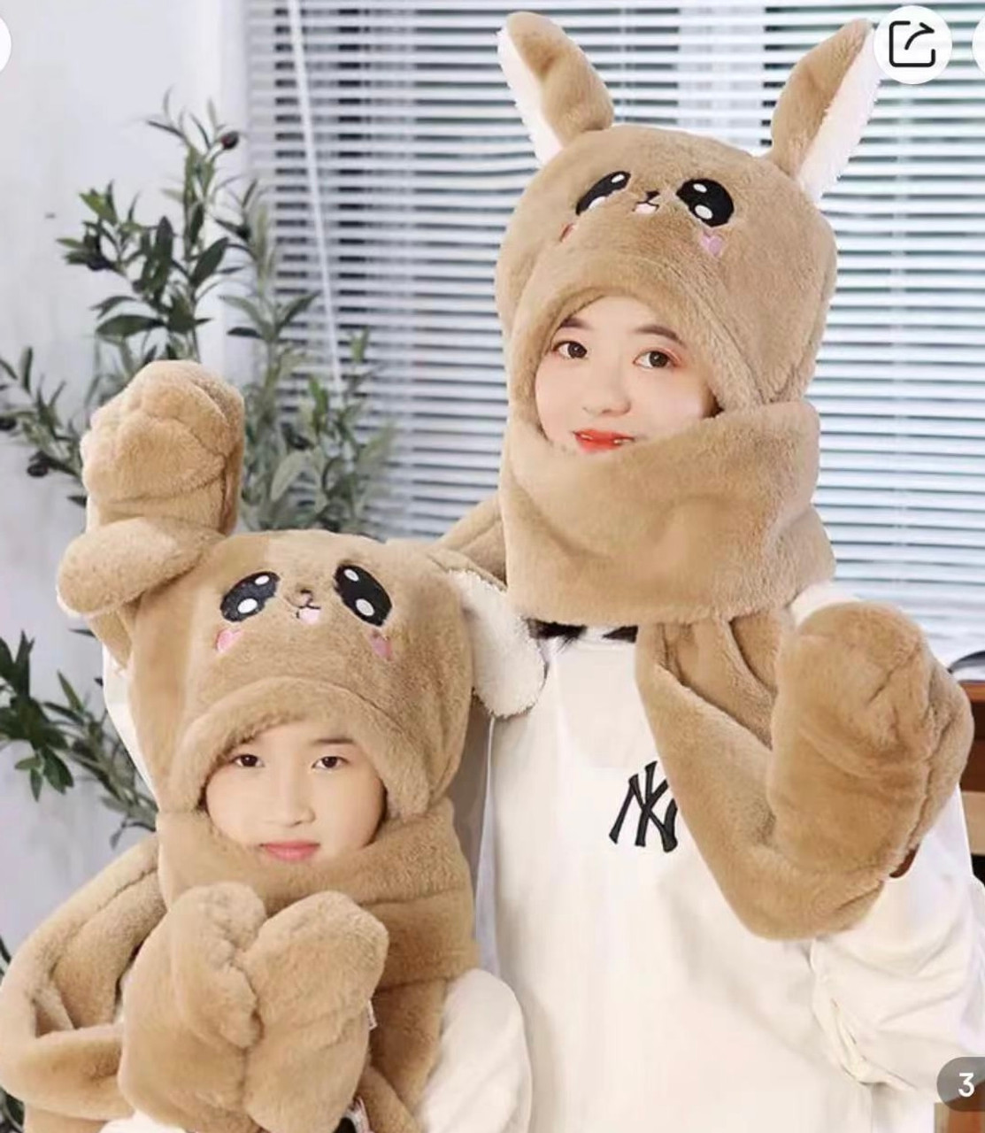 Kid's Cute Animal Hat Scarf and Glove 3 - Set # K008 - High