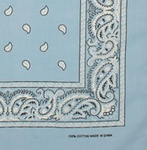 Bandanas Paisley Sky Blue Bulk Dozen Wholesale