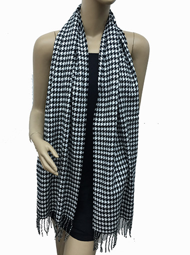 00s houndstooth &amp;check stole′y2k Acne Studios Men's' Houndstooth Scarf in Black | LN-CC®
