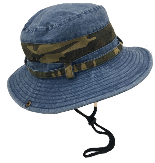 Unisex Lightweight Packable Pigment Dyed Summer Safari Hat Navy Camo # 8070-4