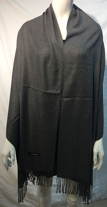 New! Fashion Long Soft Cashmere-Feel Shawl Dark Gray #963-7