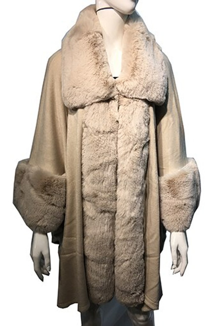 Elegant Women's - Faux Fur  Poncho Cape # P242