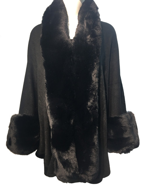 Elegant Women's - Faux Fur  Poncho Cape # P241
