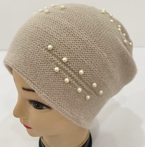 NEW! Knit Beanie with Pearl # H1330