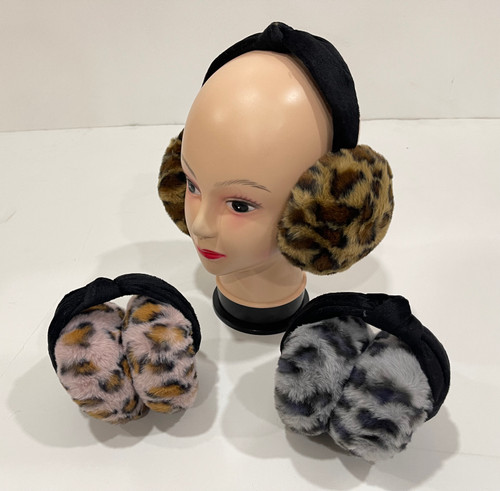 NEW! Winter Warm Soft Fuzzy Leopard Print Earmuffs # EM5015