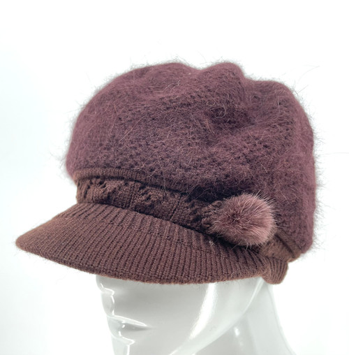                             New!  Winter Warm Knit Hat Wool Caps with Visor # H1525