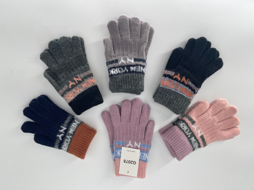  KIDS' Fashion  Knet  Gloves Assorted Dozen # G2078