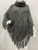 Two-Tone Turtleneck Knit Poncho # P046