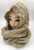 New! Two-Tone Winter Pullover Knit  Hood Infinity Scarf  Beige # 1553