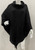 Two-Tone Turtleneck Poncho Black # P040-1