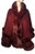                                                                                                                                                      New! Elegant Women's - Faux Fur  Poncho  Cape Burgundy # P293-3