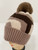 NEW! Knit Cable Beanie with Faux Fur Pom # H1316