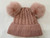 Kid's Cute Knit Beanie Hats with Faux Fur Pom Pom Ears # K011