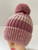 NEW! Knit Cable Beanie with Faux Fur Pom # H1313