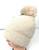                              NEW! Knit Cable Beanie with Faux Fur Pom Pom # H1353B