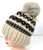                              NEW! Knit Cable Beanie with Faux Fur Pom Pom # H1350