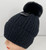                              NEW! Knit Cable Beanie with Faux Fur Pom Pom # H1352B