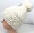                              NEW! Knit Cable Beanie with Faux Fur Pom Pom # H1355B