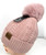                               NEW! Knit Cable Beanie with Faux Fur Pom Pom # H1347B